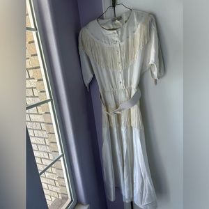 Western "satin look" dress w/fringe